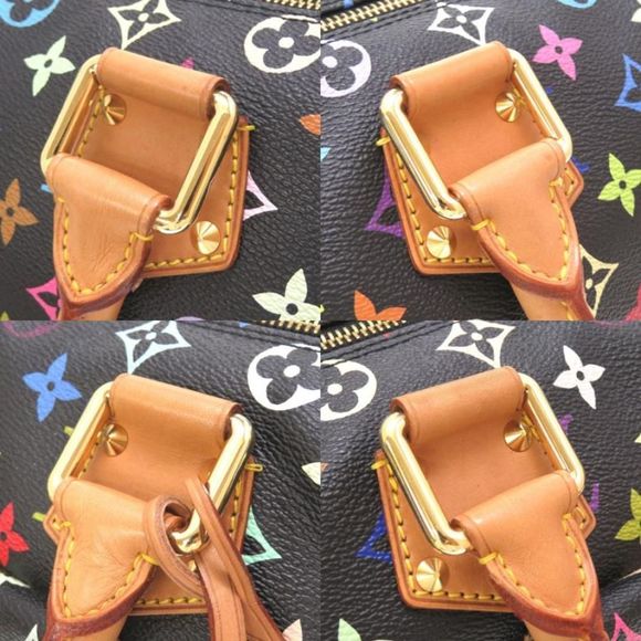 Louis Vuitton Monogram Multicolor Speedy 30 Noir Handbag Bag Black LV - Picture 9 of 9